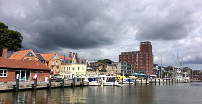 Kappeln, Gästehafen vor der Brücke